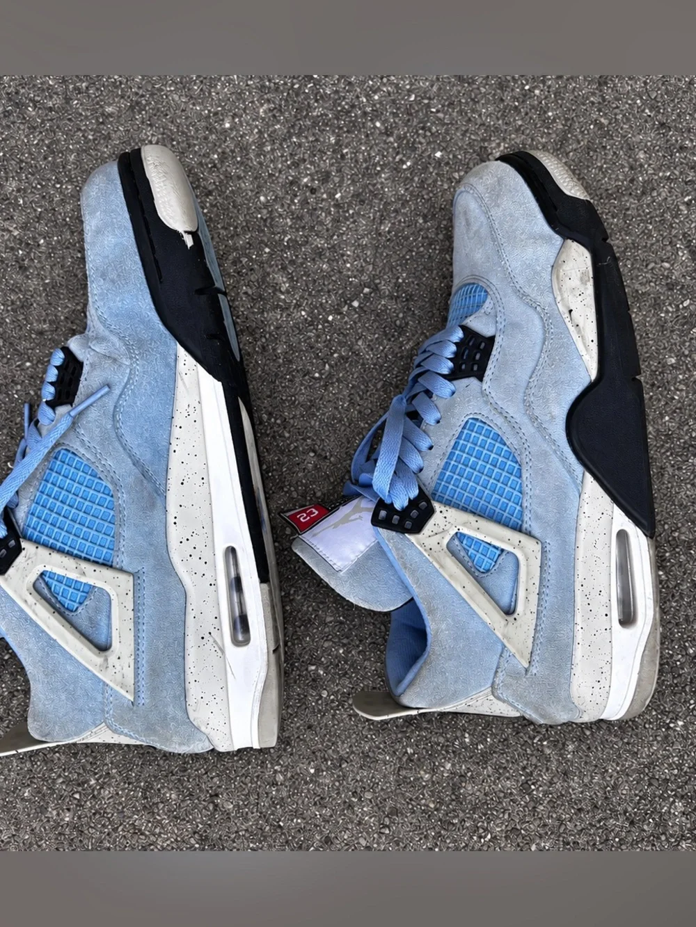 Air Jordan 4 Retro University Blue UNC Cement Suede Men Size 9 CT8527-400